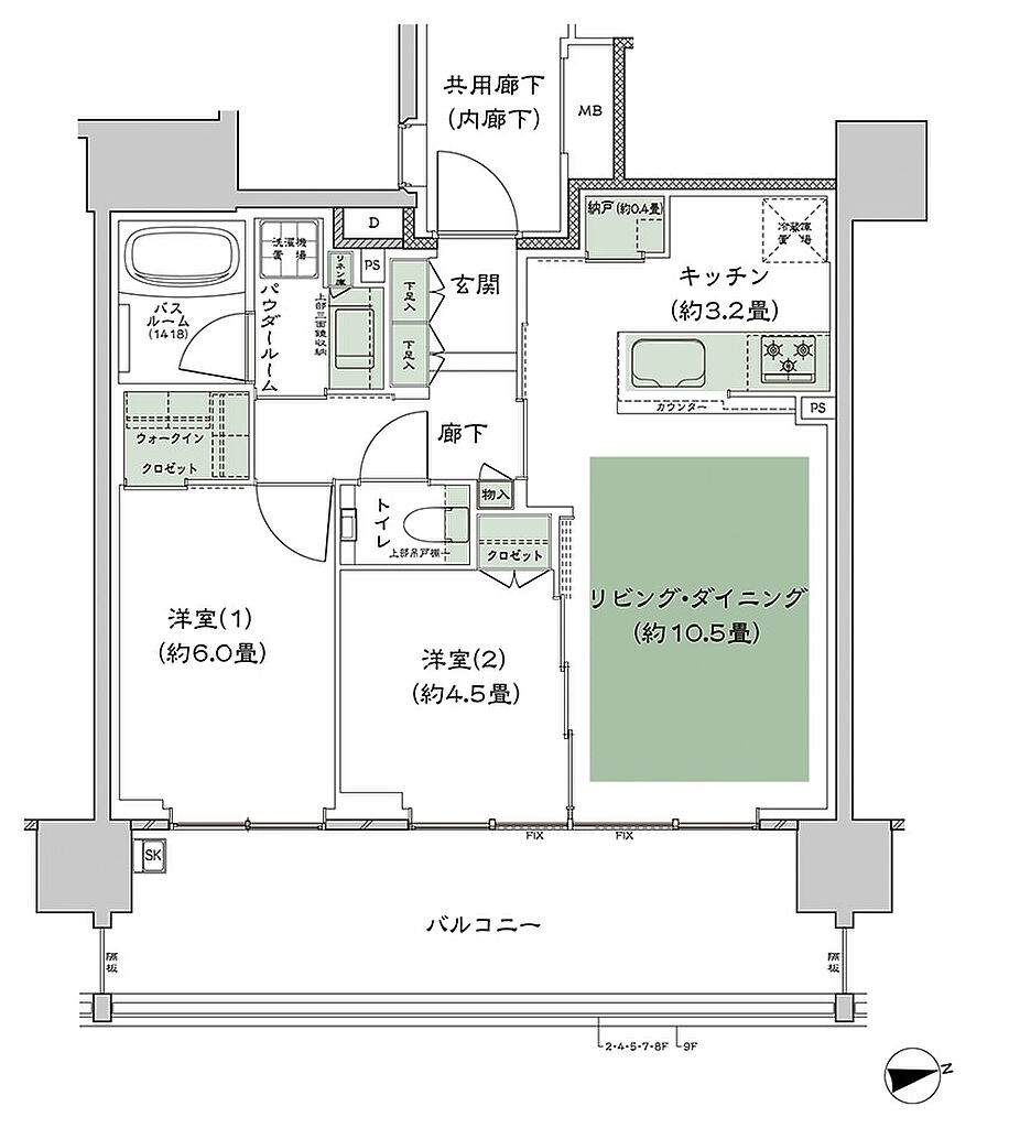 シティハウス調布小島町 間取り G-2