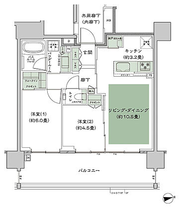 シティハウス調布小島町 間取り G-2