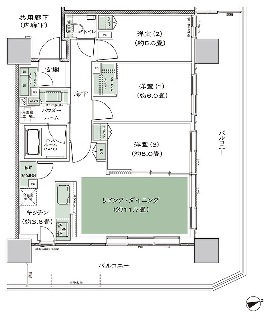 シティタワーズ上板橋イースト 間取り A'-3