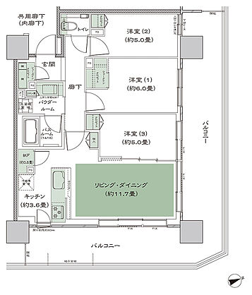 シティタワーズ上板橋イースト 間取り A'-3