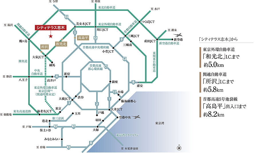 シティテラス志木：交通図