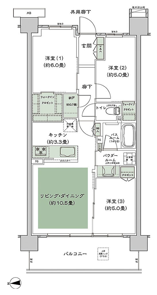 シティテラス志木 間取り A-B1a