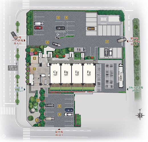 ライオンズ一宮グランフォート 敷地配置イラスト