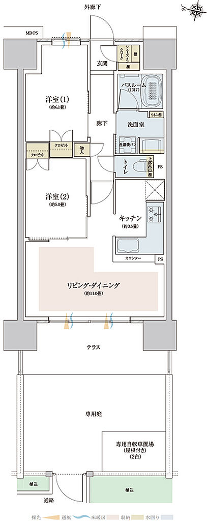 ザ・ライオンズ西九条 間取り F1