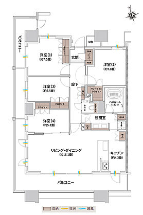 ザ・ライオンズ枚方光善寺タワー 間取り L