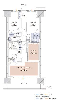 ブランズシティ千葉ニュータウン中央 間取り WF