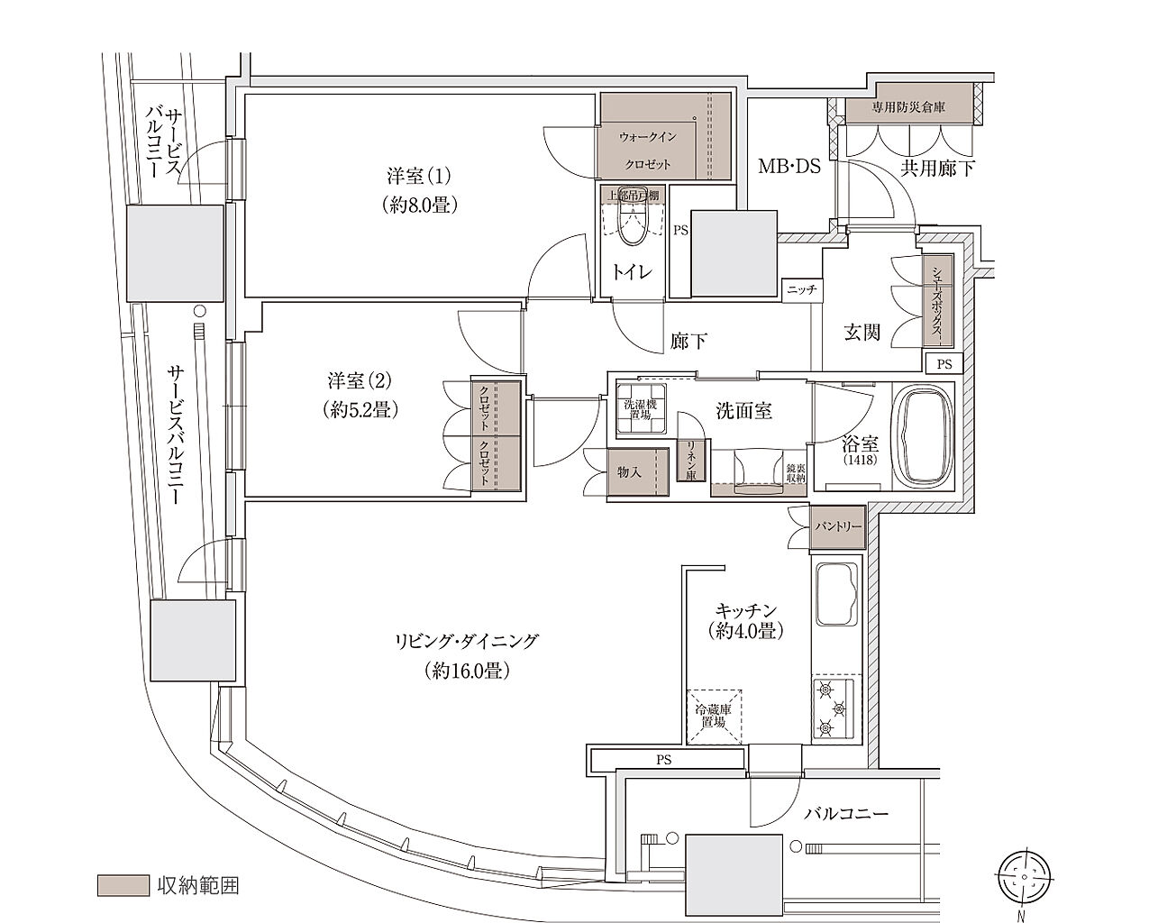 ブランズタワー大阪梅田 間取り Q