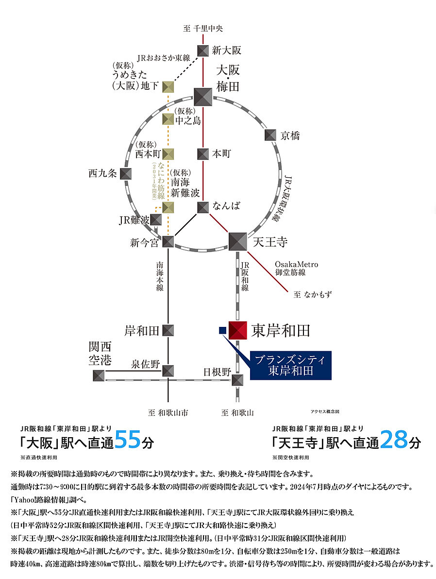 ブランズシティ東岸和田：交通図
