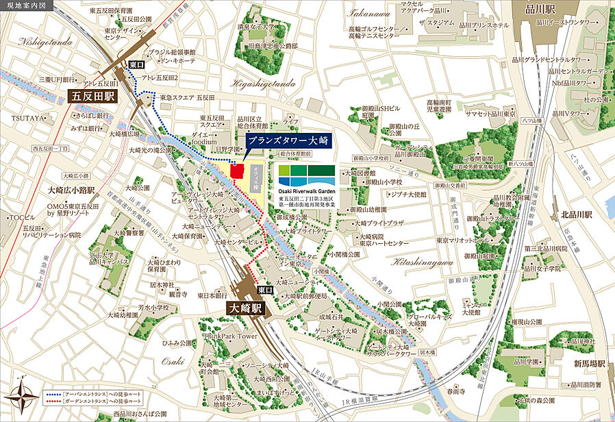 ブランズタワー大崎：案内図