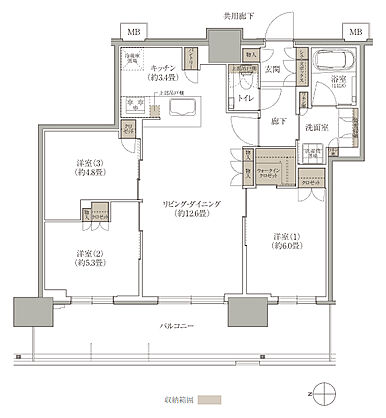 ブランズタワー西宮 間取り N