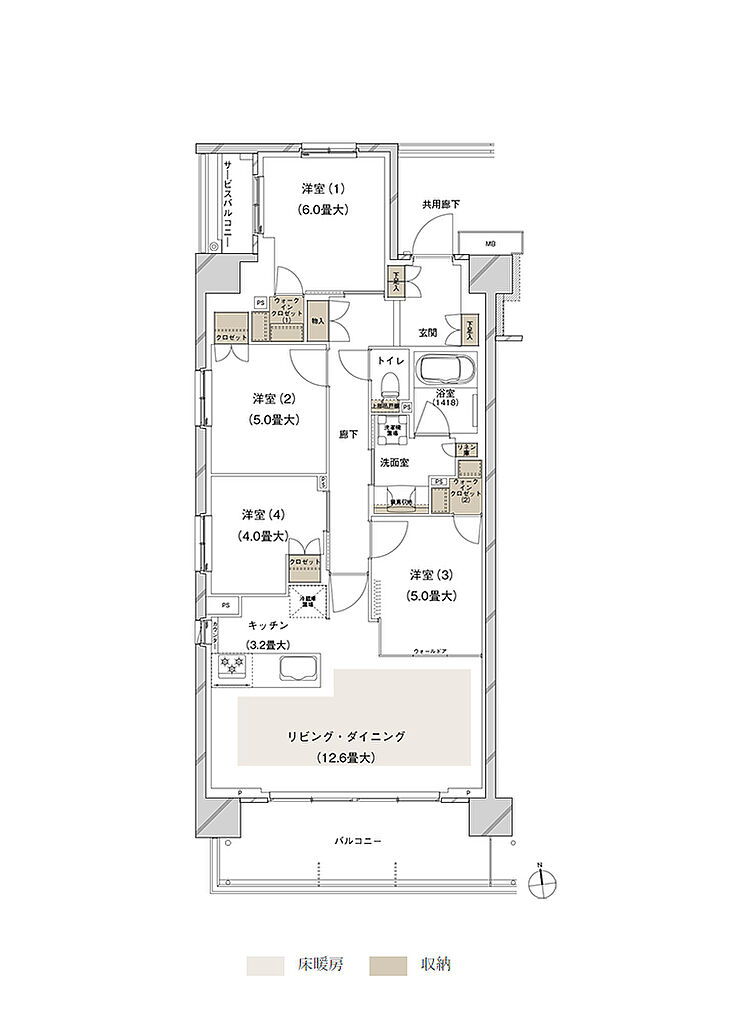 ブランズシティ船橋ビアレ 間取り 2-A1