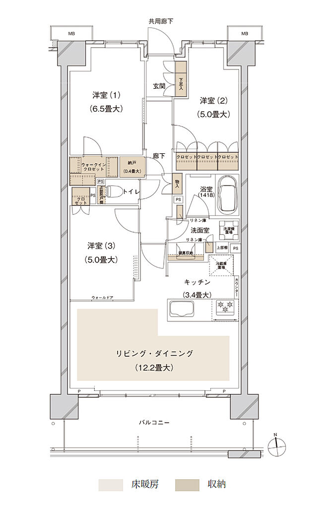 ブランズシティ船橋ビアレ 間取り 2-F2