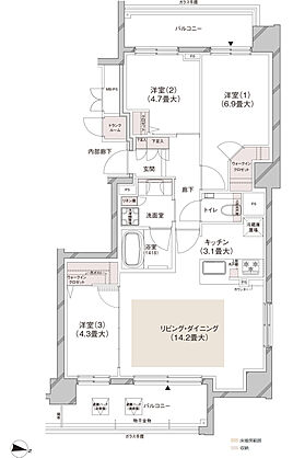 ブランズ円山表参道テラス 間取り G