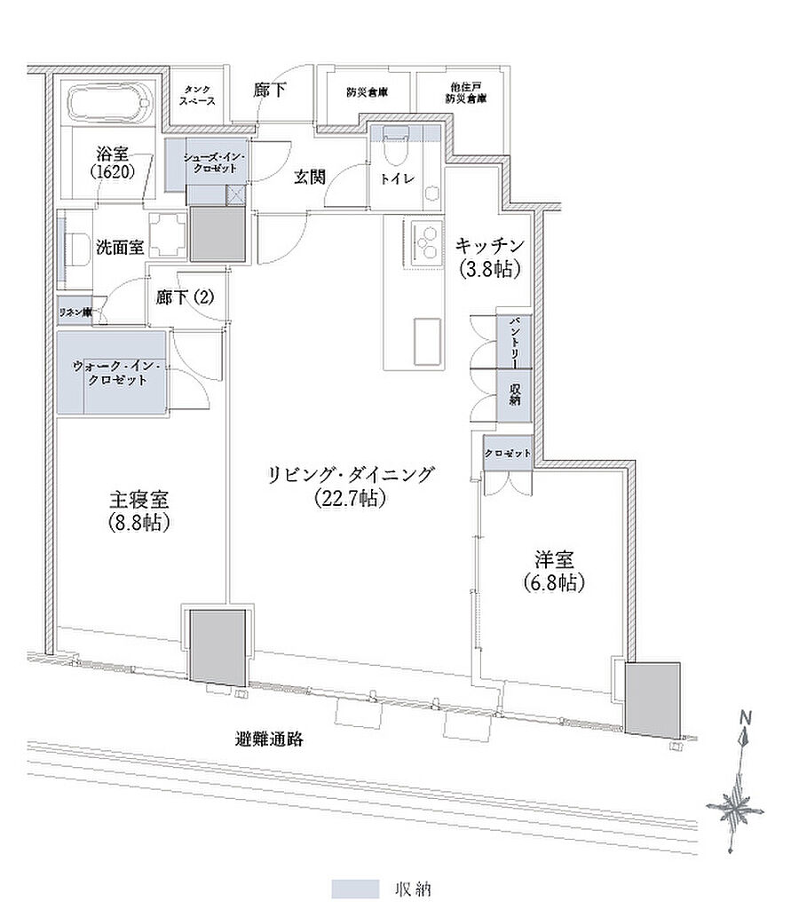 Brillia Tower 堂島 間取り E-84A