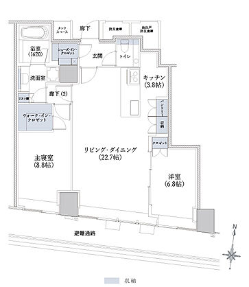 Brillia Tower 堂島 間取り E-84A