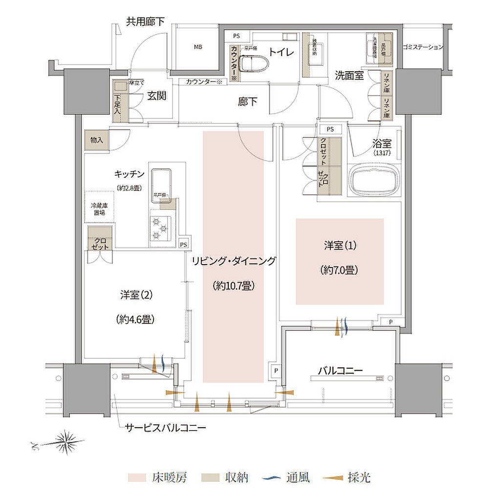 Brillia Tower 北浜 間取り G2
