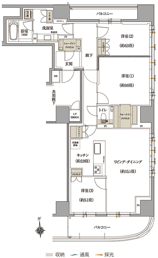 Brillia 神戸旧居留地 間取り 【プレミアム住戸】K