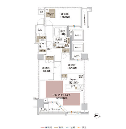 Brillia 京都北山 The Residence 間取り D1