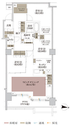 Brillia 京都北山 The Residence 間取り Dt