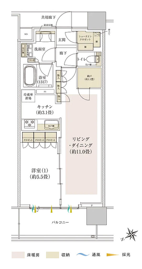 Brillia Tower 千葉 間取り W