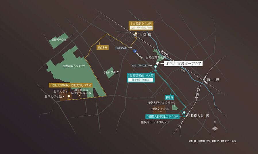 オハナ 古淵ガーデニア ( 第1期 4次 )：交通図