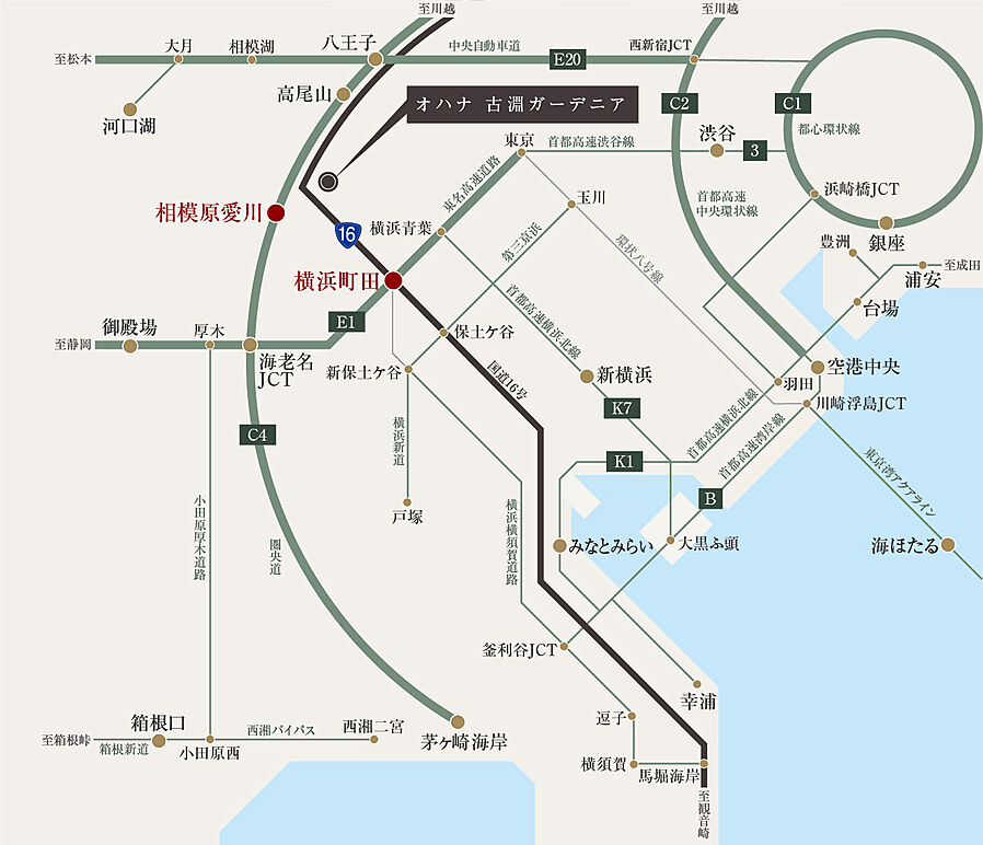 オハナ 古淵ガーデニア ( 第1期 4次 )：交通図