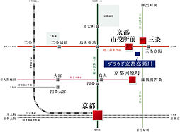 プラウド京都高瀬川 アクセス図