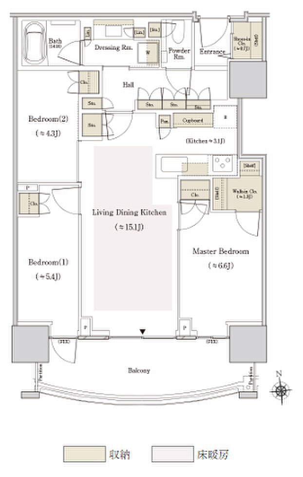 ＴＨＥ　ＴＯＹＯＭＩ　ＴＯＷＥＲ　ＭＡＲＩＮＥ＆ＳＫＹ 間取り E-74Hs