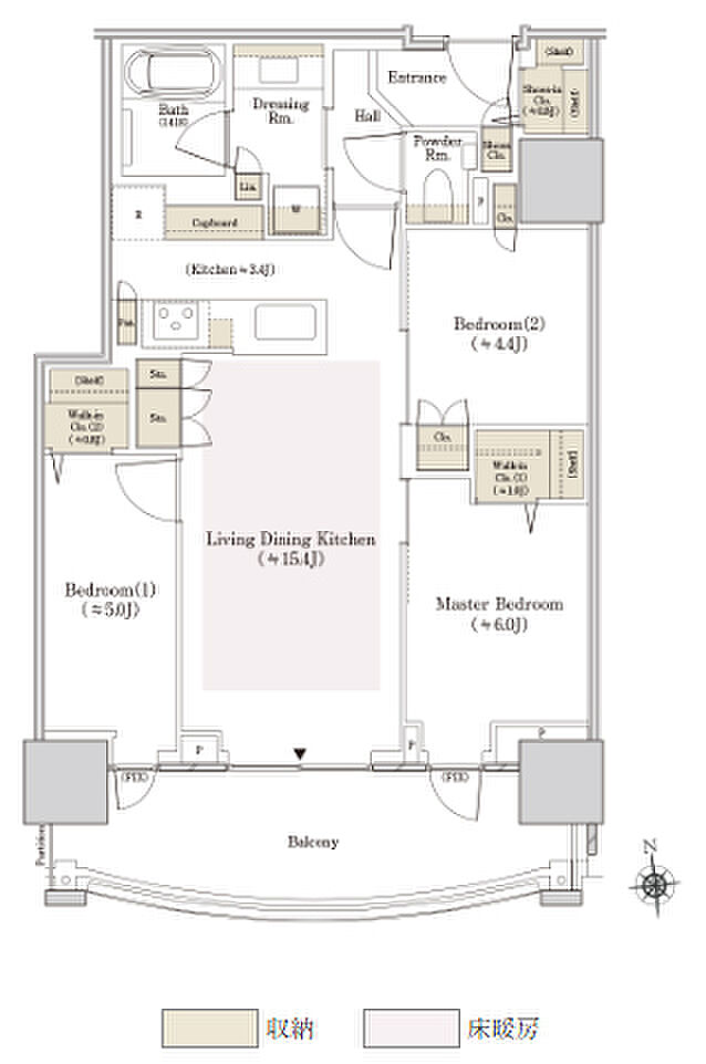 ＴＨＥ　ＴＯＹＯＭＩ　ＴＯＷＥＲ　ＭＡＲＩＮＥ＆ＳＫＹ 間取り E-71Ds
