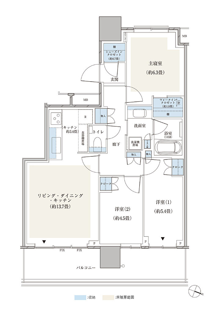 パークシティ小岩　ザ　タワー 間取り 69Ea