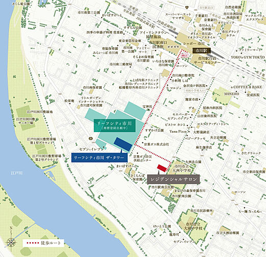 リーフシティ市川　ザ・タワー モデルルーム案内図