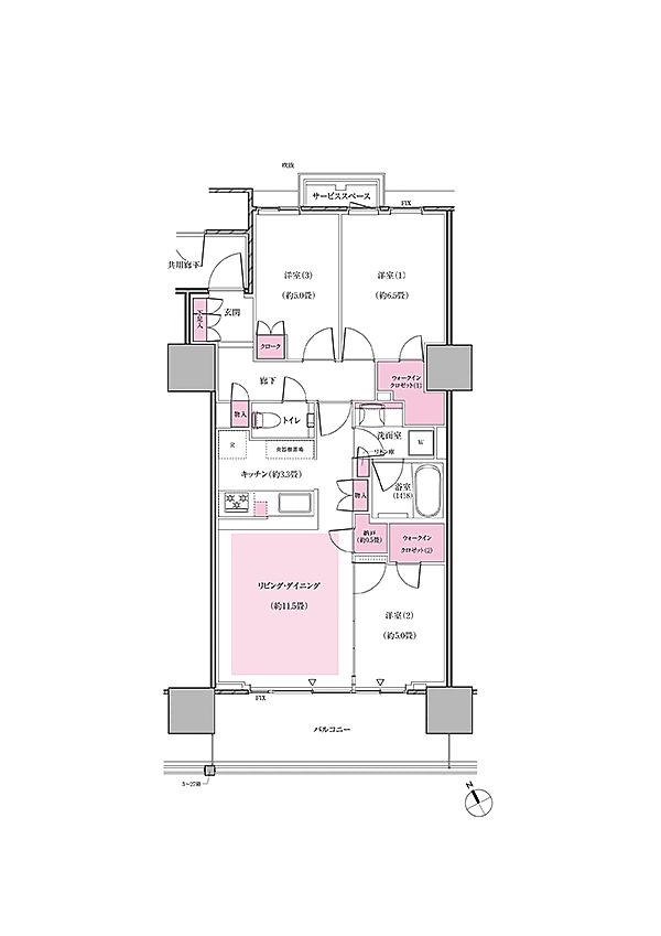 リーフシティ市川　ザ・タワー 間取り S72F1