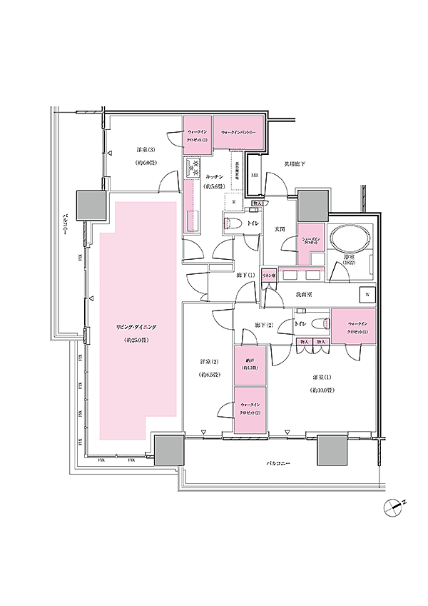 リーフシティ市川　ザ・タワー 間取り P-SE129O