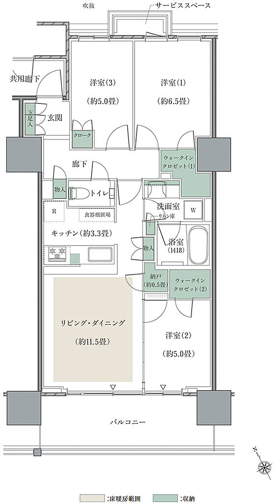 リーフシティ市川　ザ・タワー 間取り S72F1