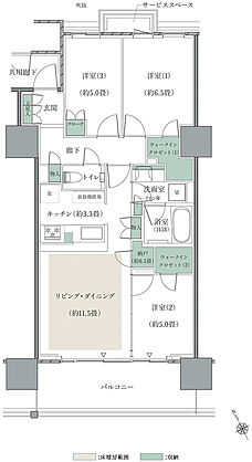 リーフシティ市川　ザ・タワー 間取り S72F1