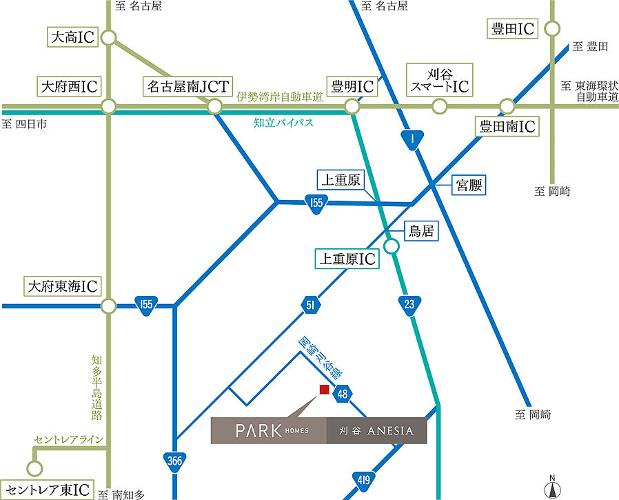 パークホームズ刈谷アネシア：交通図