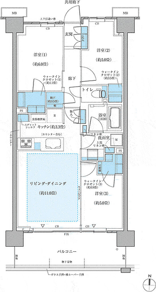 ＣＥＮＴＲＡＬ　ＡＩＲ　ＣＩＴＹ　ＲＥＳＩＤＥＮＣＥ　II 間取り B1