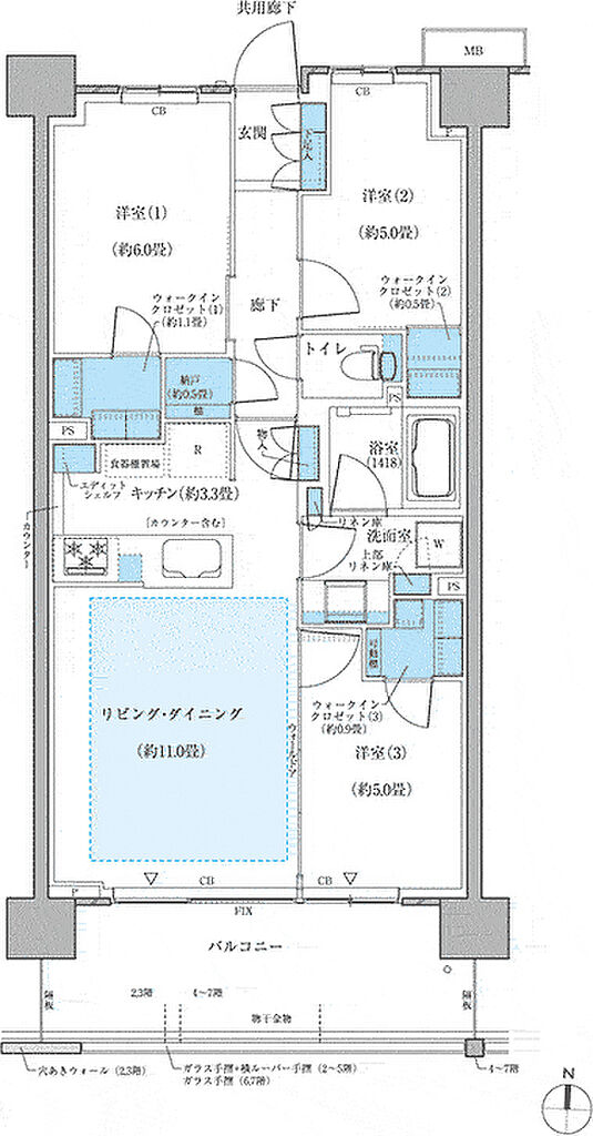ＣＥＮＴＲＡＬ　ＡＩＲ　ＣＩＴＹ　ＲＥＳＩＤＥＮＣＥ　II 間取り O1