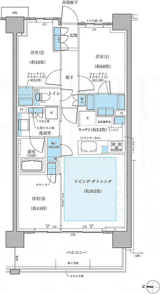 ＣＥＮＴＲＡＬ　ＡＩＲ　ＣＩＴＹ　ＲＥＳＩＤＥＮＣＥ　II 間取り C4