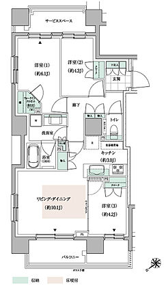 パークホームズ東札幌 間取り G