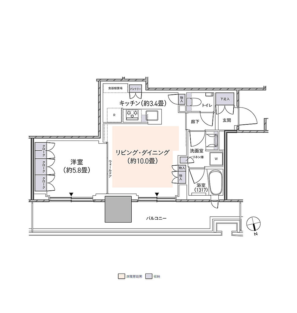パークタワー柏の葉キャンパス 間取り N47F'