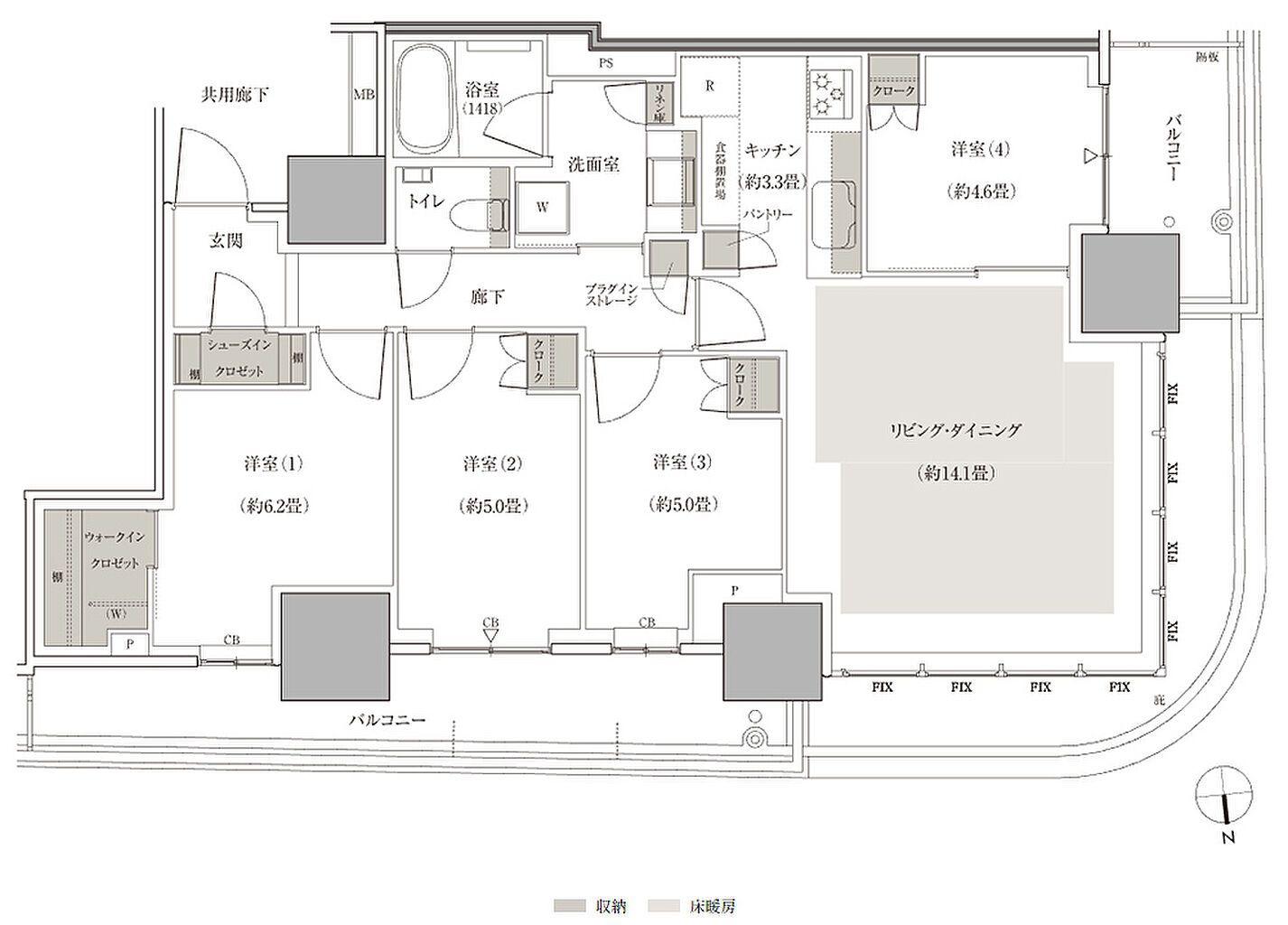 幕張ベイパーク　ブルームテラスタワー 間取り Nw85／Nw85t