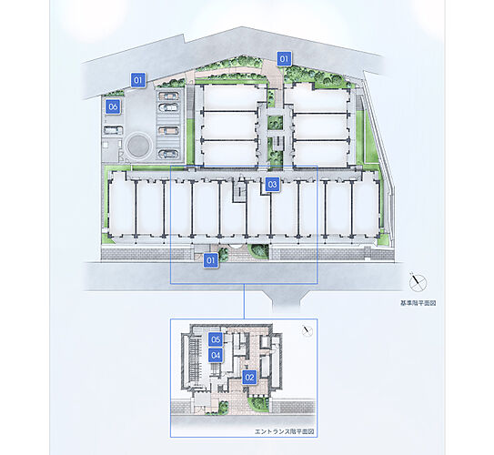 パークホームズたまプラーザ　ヒルサイドコート 基準階平面図