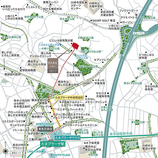 パークホームズたまプラーザ　ヒルサイドコート 現地案内図