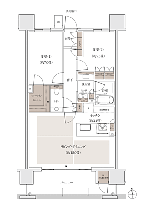 パークホームズ大濠公園ミッド 間取り C2