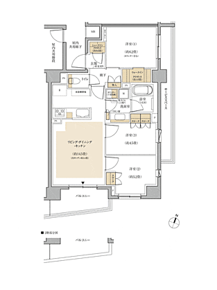 パークホームズ横浜伊勢町 間取り F