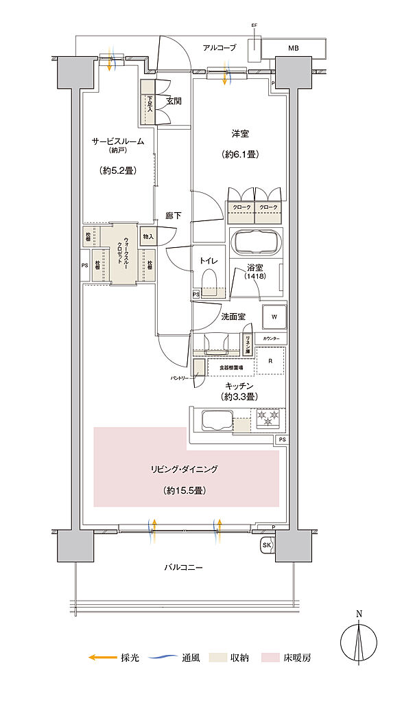 パークホームズ伊丹稲野ガーデンスクエア ステーションゲート 間取り 69Ab【MENU PLAN1】