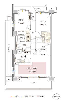 パークホームズ伊丹稲野ガーデンスクエア ステーションゲート 間取り 74Aar【MENU PLAN1】