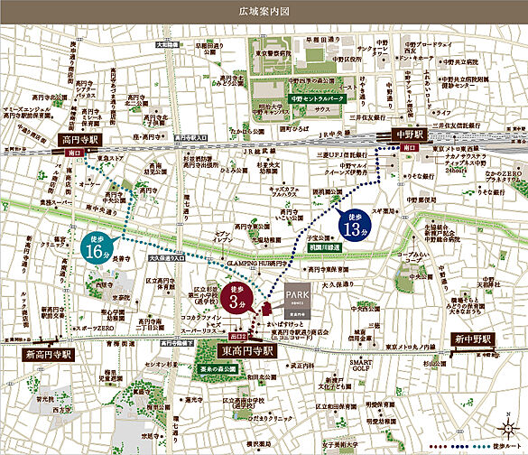パークホームズ東高円寺 現地案内図