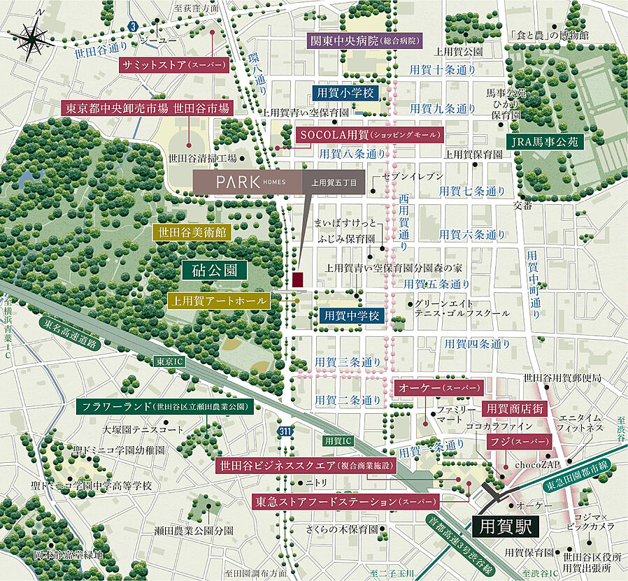 パークホームズ上用賀五丁目：案内図